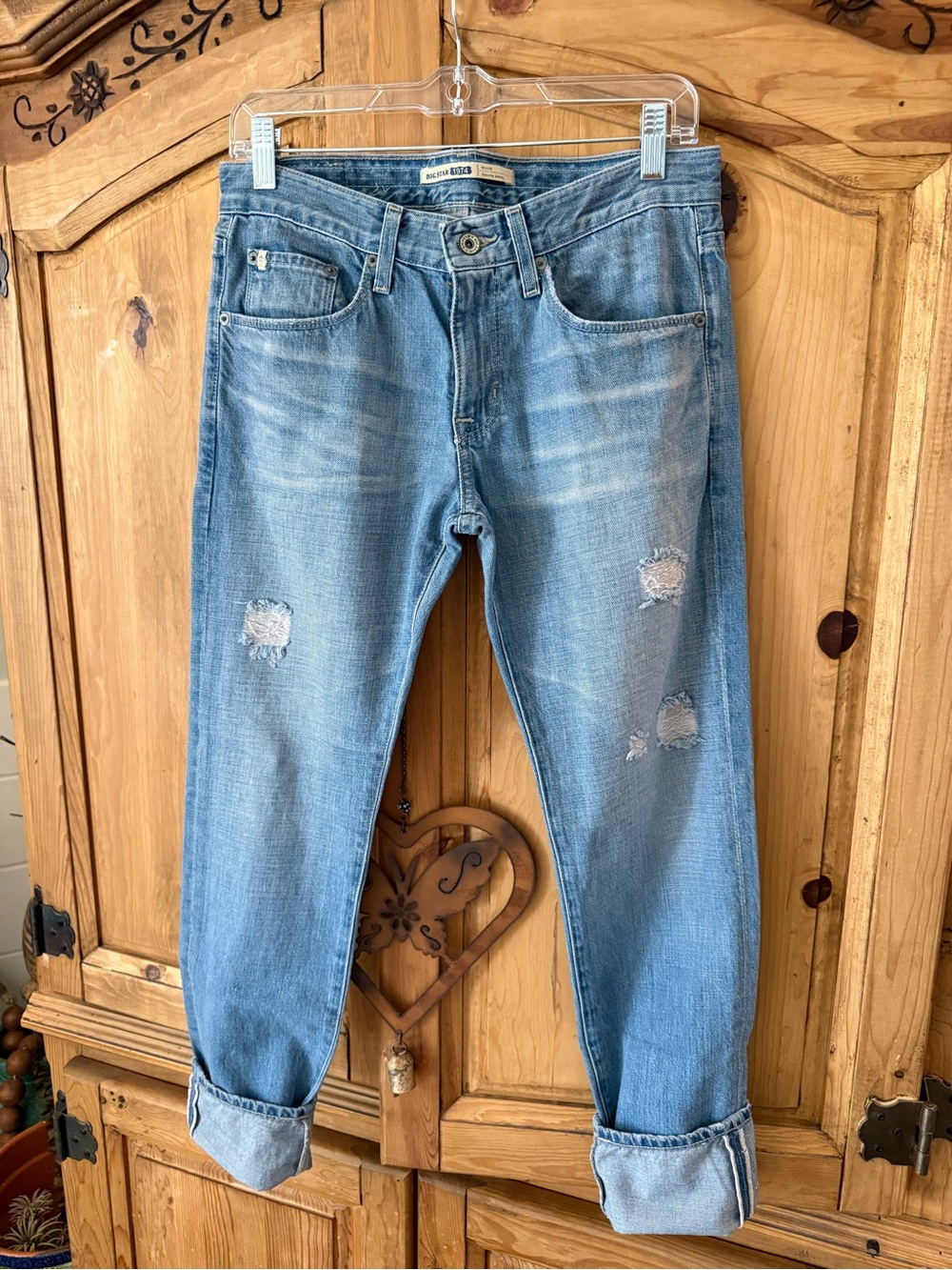 Big Star Light Blue Cropped Women's Jeans - Ankle Length